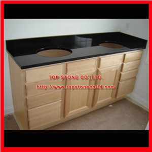 Vanity Cabinet, Black Granite Bath Tops