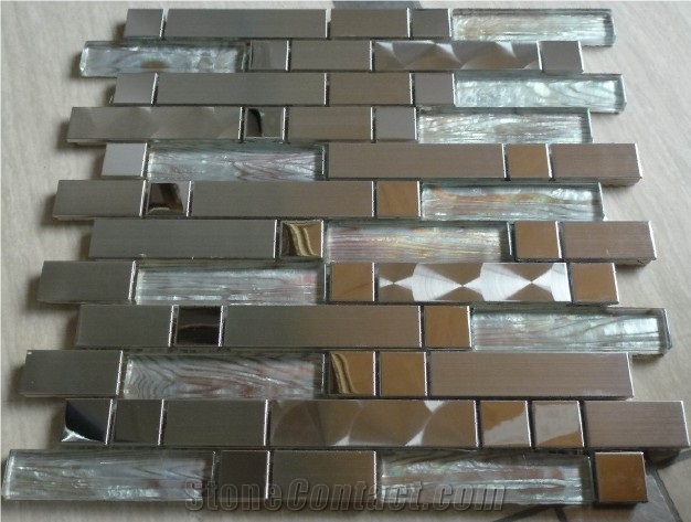 Stainless Steel with Glass Metal Mosaic