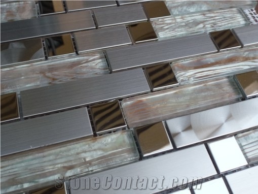 Stainless Steel with Glass Metal Mosaic