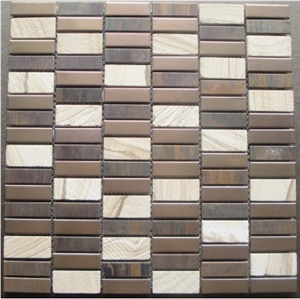 Stone Mix Metal Mosaic Tiles