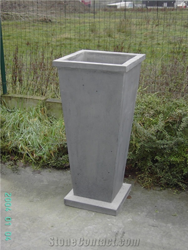 Blue Limestone Flower Pot