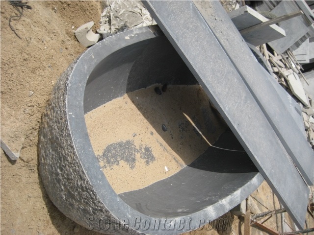 Blue Limestone Flower Pots