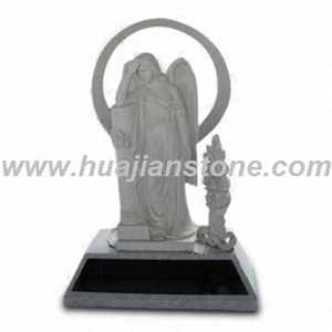 Double Upright Monument, Tombstone, G341 Grey Granite Upright Monuments