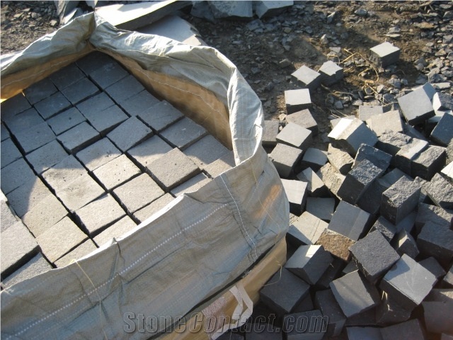 G308 Cobble Stone, Laiwu Black Cobble Stone, G308 Black Granite Cobble Stone