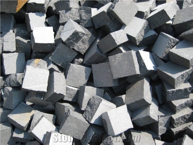 G308 Cobble Stone, Laiwu Black Cobble Stone, G308 Black Granite Cobble Stone