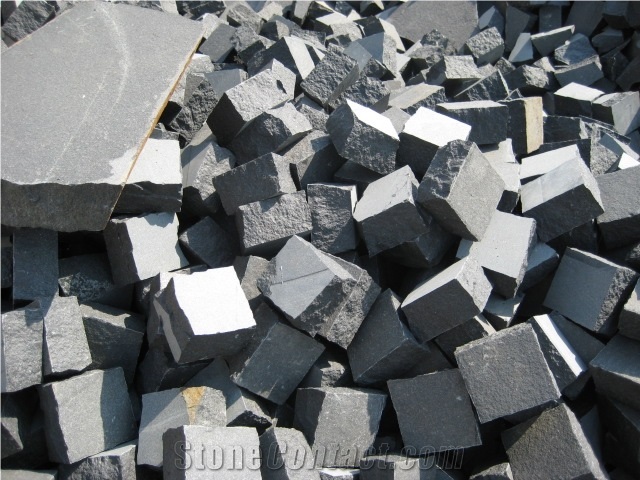 G308 Cobble Stone, Laiwu Black Cobble Stone, G308 Black Granite Cobble Stone