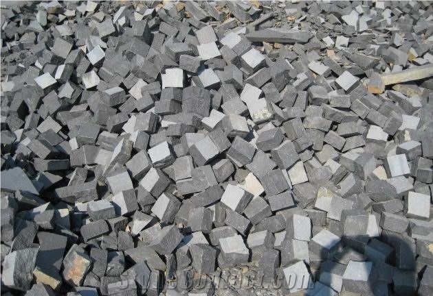 G308 Cobble Stone, Laiwu Black Cobble Stone, G308 Black Granite Cobble Stone