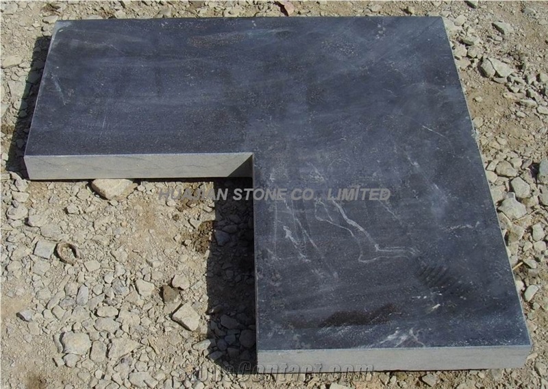 Honed Blue Limestone Pool Coping