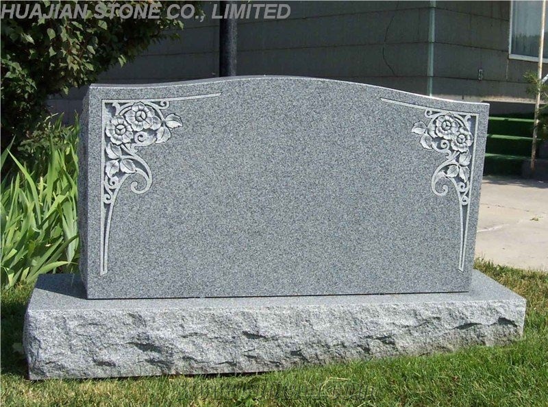 Serp Top Dark Grey Monument, Upright Tombstone