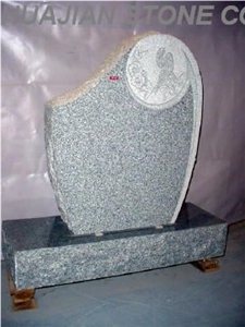 Upright Headstone, Grey Granite Headstone