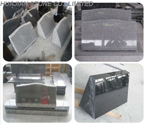 Upright Headstones, Various Grey Granite Headstones