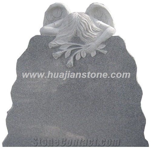 Weeping Angel Monument, G341 Grey Granite Angel Monument