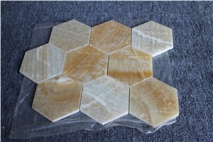China Honey Onyx Mosaic Tile, Honey Onxy Yellow Onyx Mosaic Stone