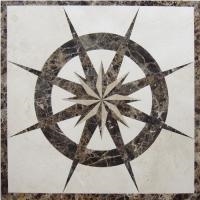 Crema Marfil Beige Marble Waterjet Pattern Modern Style Medallion