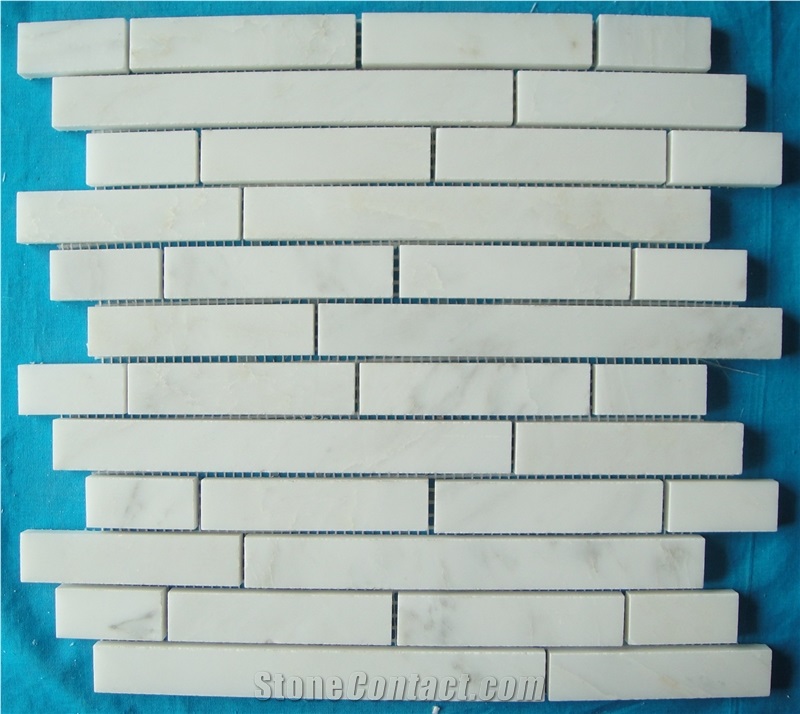 Marble Hexzagon Mosaic, Eastern White Marble Mosaic