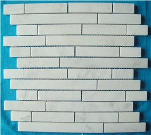 Marble Hexzagon Mosaic, Eastern White Marble Mosaic