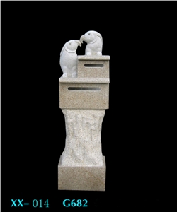 G682 Granite Stone Mailbox Design, Beige Granite Mailbox