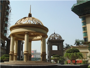 Garden Stone Gazebo, Yellow Marble Gazebo