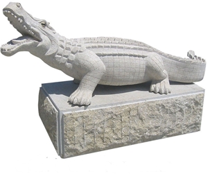Granite Animal Sculpture Stone, Grey Granite Animal Sculpture