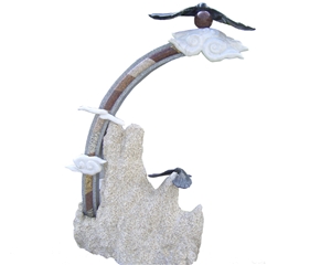 Granite Animal Sculpture Stone, Grey Granite Animal Sculpture