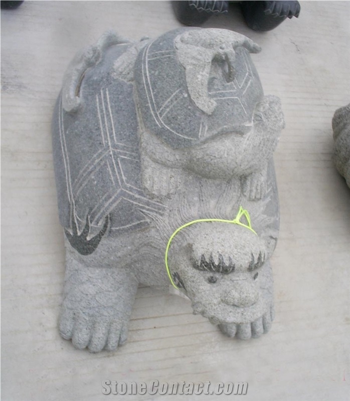 Granite Animal Sculpture Stone, Grey Granite Animal Sculpture