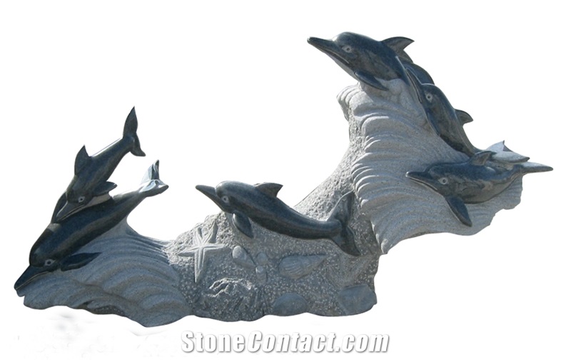 Granite Animal Sculpture Stone, Grey Granite Animal Sculpture