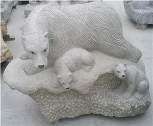 Granite Animal Sculpture Stone, Grey Granite Animal Sculpture
