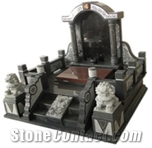 Black Granite Japanese Style Tombstone