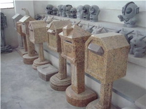 Granite Mailbox Postbox, Brown Granite Mailbox