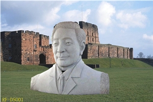 Great People Head Sculpture, White Granite Sculpture