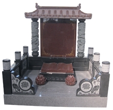 Japanese Style Granite Tombstone, Red Granite Japanese, Korean