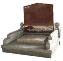 Japanese Style Granite Tombstone, Red Granite Japanese, Korean