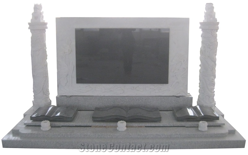 Korean Style Granite Tombstone, Grey Granite Japanese, Korean