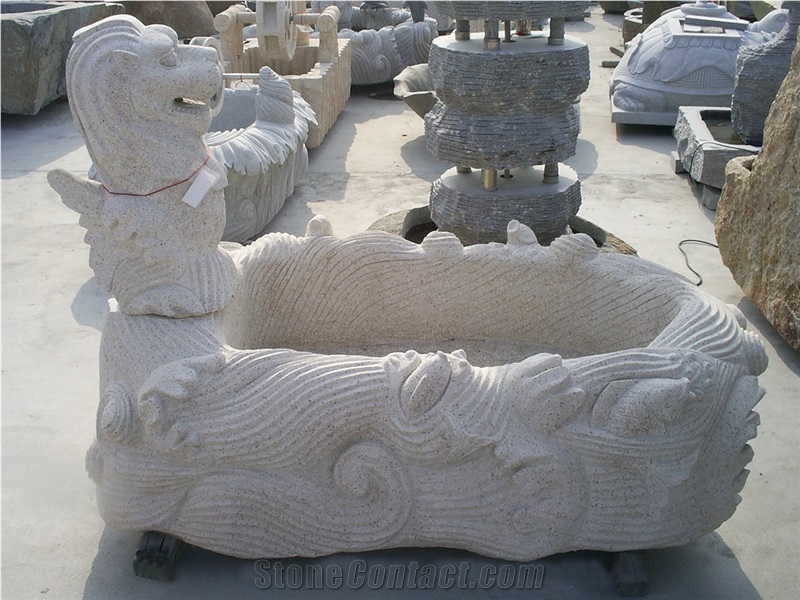 Landscaping Granite Fountains, Grey Granite Art Works