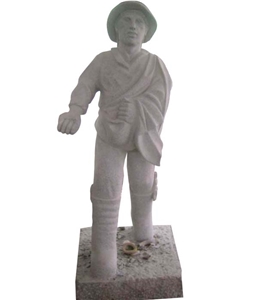 Natural Granite Handcrafted Girl Ston, White Granite Sculpture, Statue