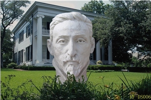 Stone Head Sculpture, White Granite Sculpture