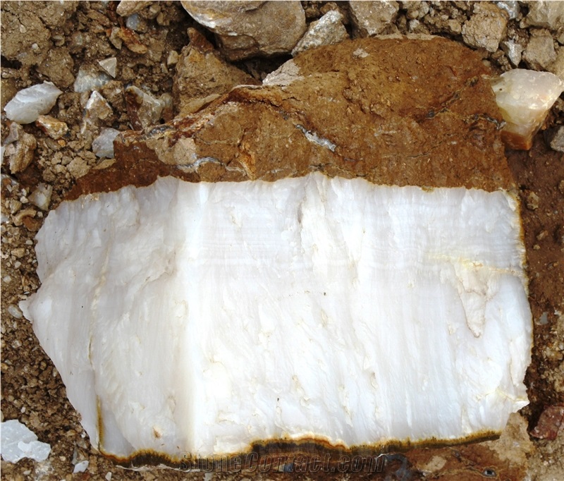 White Onyx for Handicrafts, Naghadeh White Onyx Block