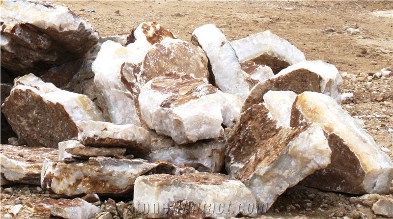 White Onyx for Handicrafts, Naghadeh White Onyx Block