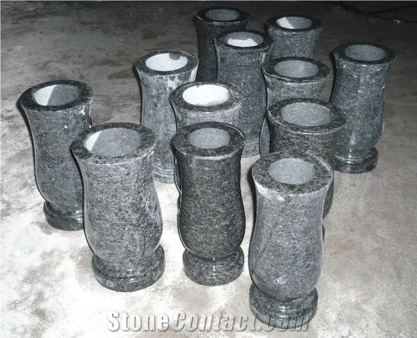 Monument Vase, Grey Granite Urn, Vase, Bench