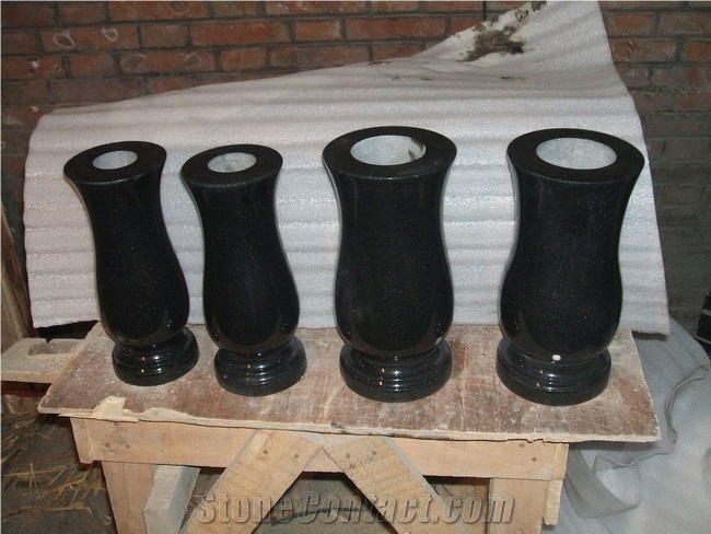 Monument Vase, Grey Granite Urn, Vase, Bench