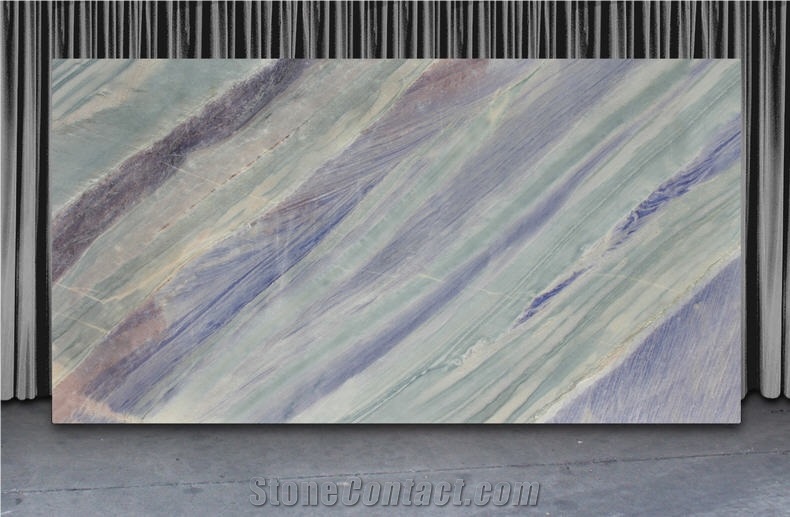 Azul Imperiale Quartzite Slabs, Brazil Blue Quartzite