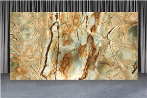 Stone Wood Granite Slabs, Brazil Yellow Granite