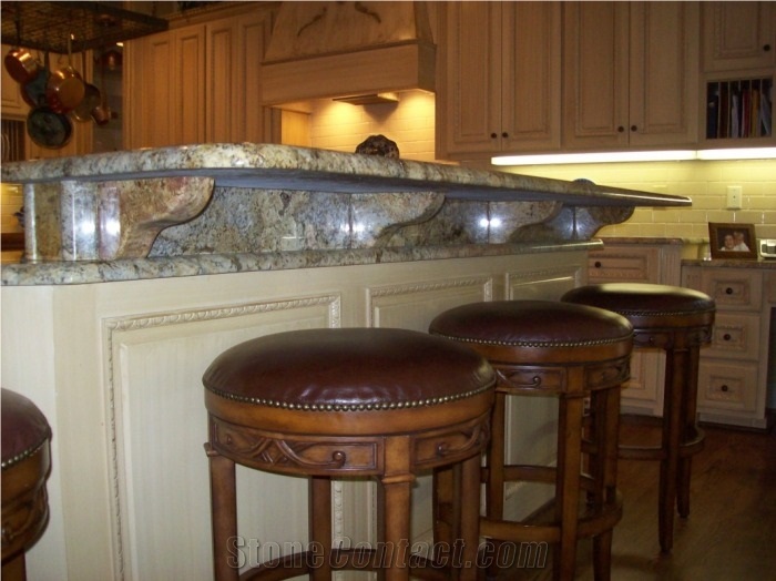 Countertop in Juparana Delicatus, Juparana Delicatus Yellow Granite Countertop