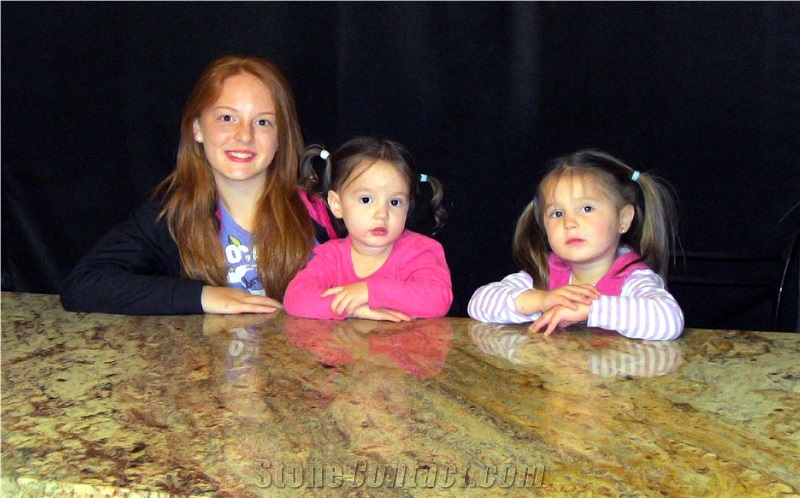 Countertop in Juparana Delicatus, Juparana Delicatus Yellow Granite Countertop