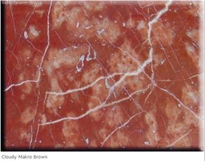 Cloudy Makro Brown Marble Tiles, Turkey Red Marble