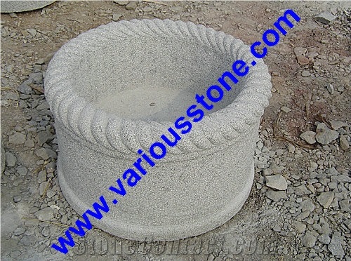 Flower Pot, Planter, G341 ,383 ,350 Grey Granite Flower Pot