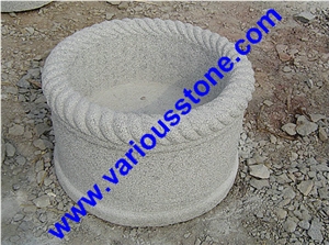 Flower Pot, Planter, G341 ,383 ,350 Grey Granite Flower Pot