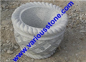 Flower Pot, Planter, G341 ,383 ,350 Grey Granite Flower Pot