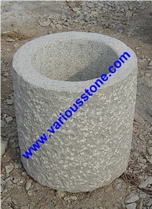 Flower Pot, Planter, G341 ,383 ,350 Grey Granite Flower Pot
