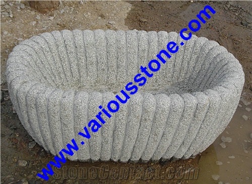 Flower Pot, Planter, G341 ,383 ,350 Grey Granite Flower Pot